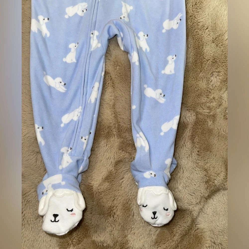 NEW Carter's Light Blue with White Poodle Footie Pajamas
